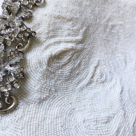 Vintage 50s Walborg Microbeaded Rhinestones Clutch France - Picture 4 of 14